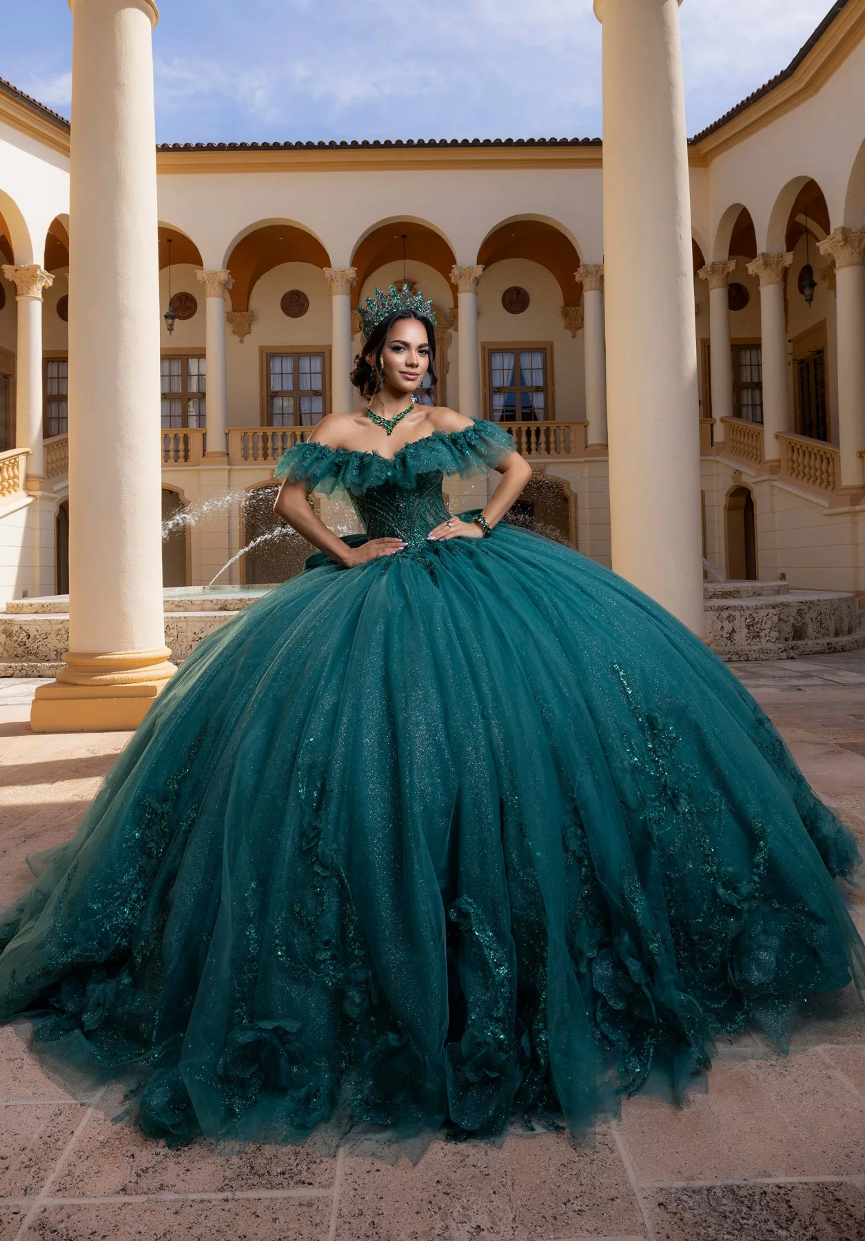 Dress Bobbi Quinceañera Dress, color JADE