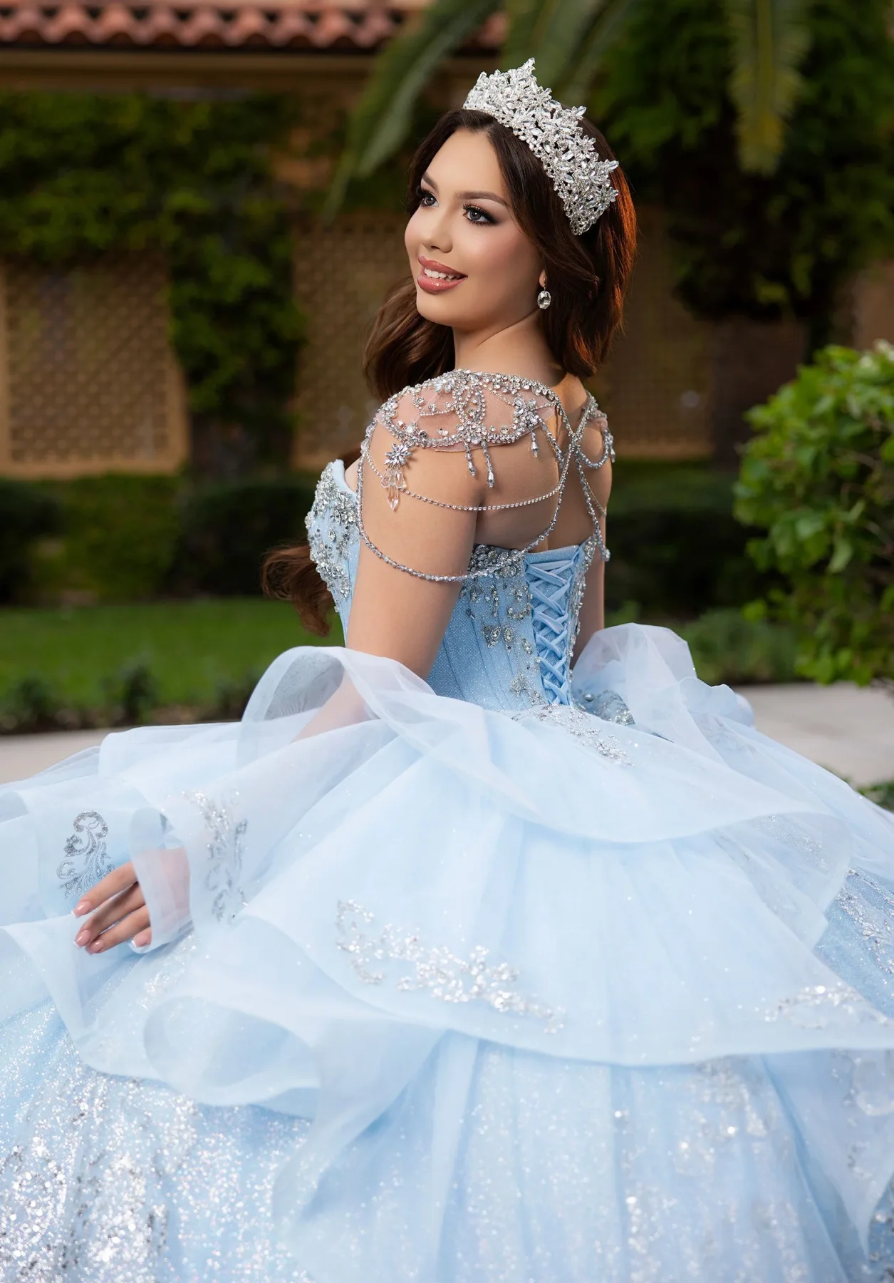 Dress Corine Quinceañera Dress, color Light Blue/Silver